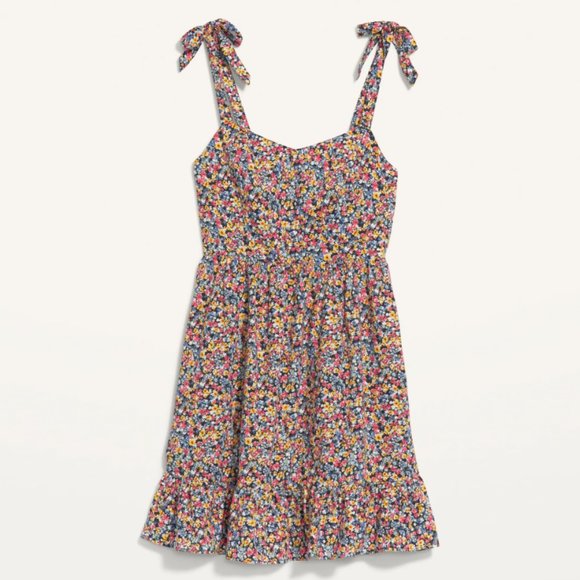 Old Navy Tie-Shoulder Fit & Flare Floral Cami Mini Dress - Picture 1 of 4